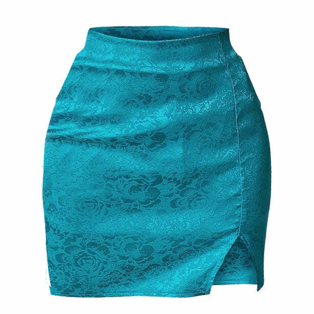 Y2K Fashion Missed Calls Satin Skirt - Trendy 2000s Style Essential