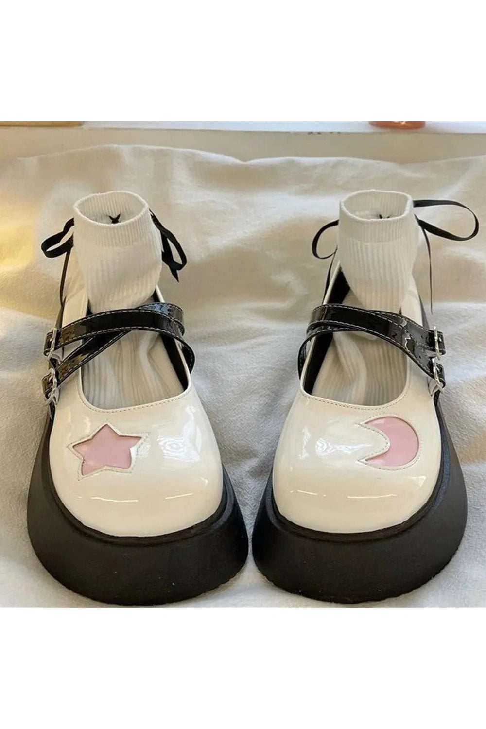 Y2K Fashion Moon & Star Kawaii Platform Mary Janes Shoes for Trendy Looks