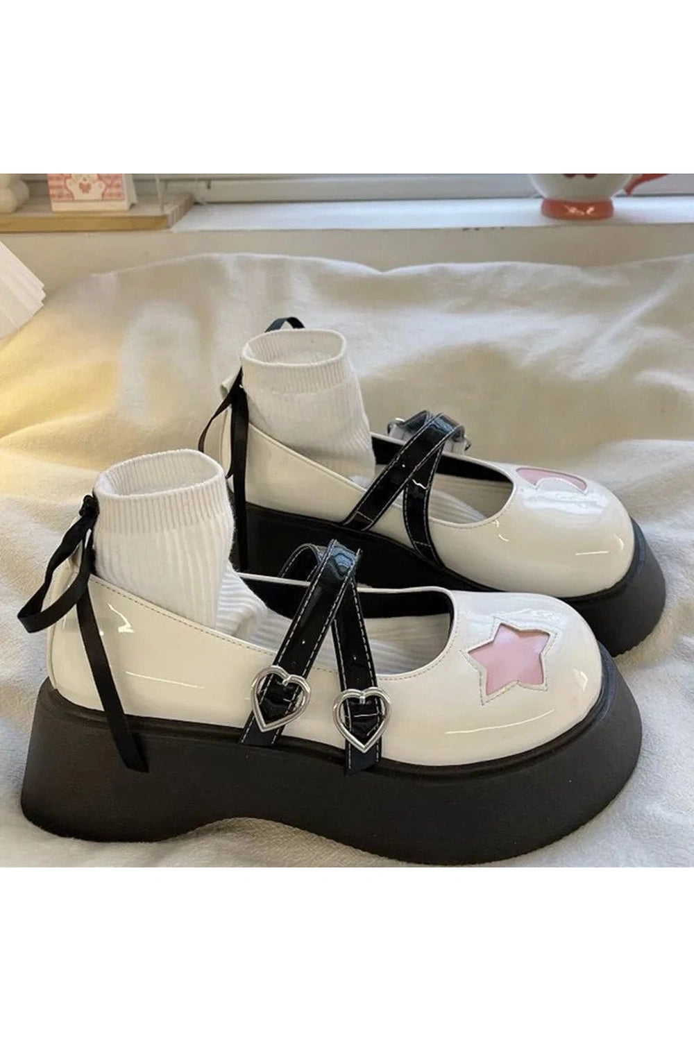 Y2K Fashion Moon & Star Kawaii Platform Mary Janes Shoes for Trendy Looks