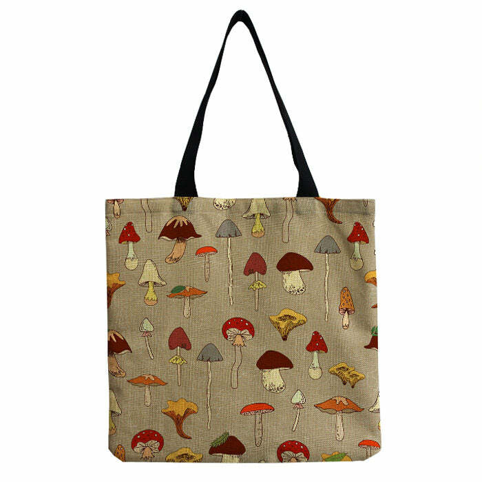 Y2K Fashion Mushrooms Shoulder Bag - Trendy 2000s Style Accessory