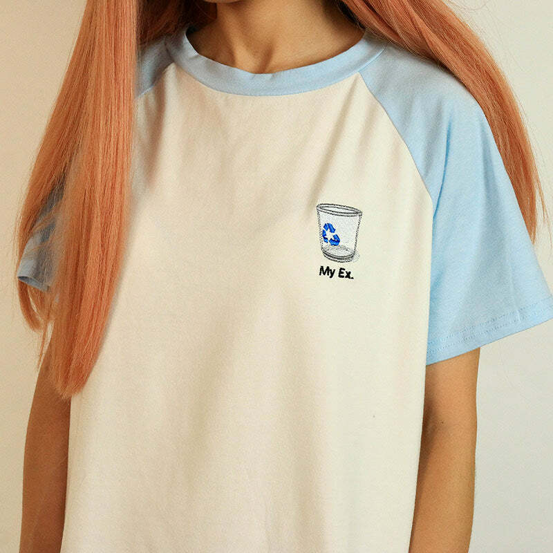 Y2K Fashion My Ex T-Shirt in Blue - Trendy 2000s Style Tee