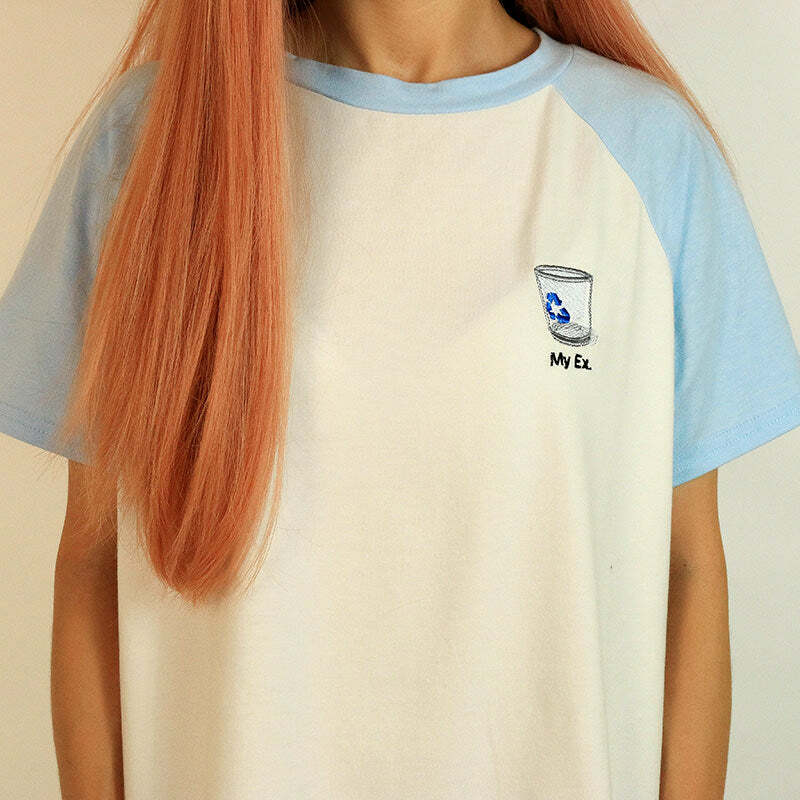 Y2K Fashion My Ex T-Shirt in Blue - Trendy 2000s Style Tee