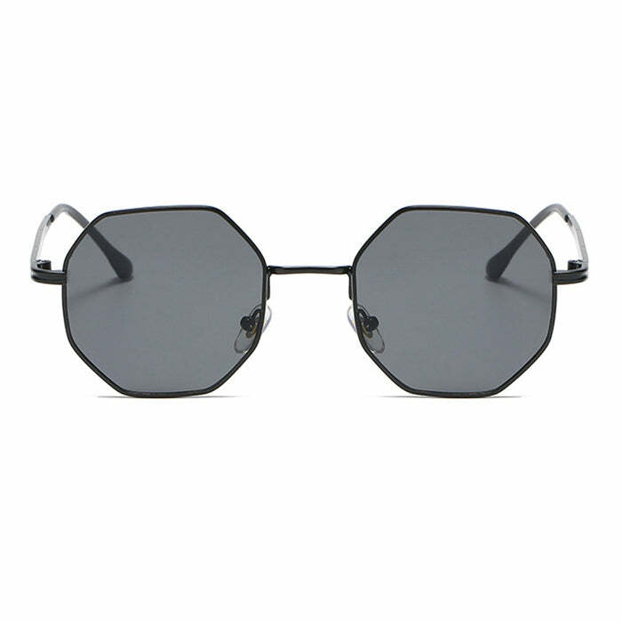 Y2K Fashion Octagon Metal Sunglasses - Trendy 2000s Style Accessory