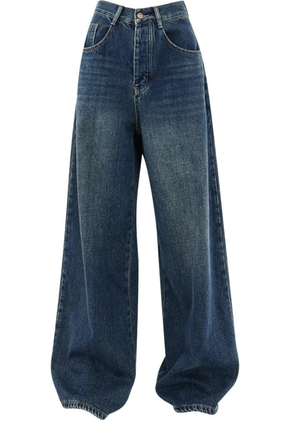 Y2K Fashion Oversized Dark Wash Wide-Leg Jeans for Trendy Outfits