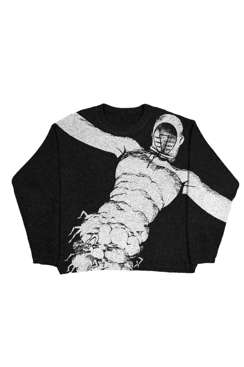 Y2K Fashion Oversized Sweater - 2000s Style Horror Manga Aesthetic