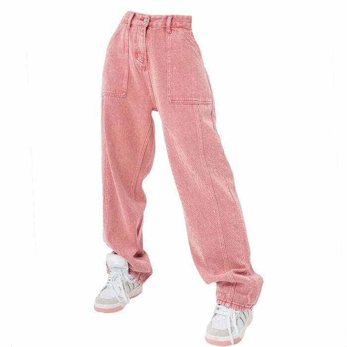 Y2K Fashion Pink Jeans: Iconic 2000s Style for Trendy Outfits