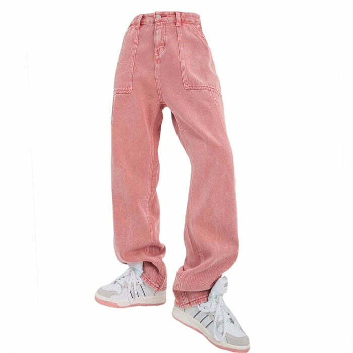 Y2K Fashion Pink Jeans: Iconic 2000s Style for Trendy Outfits