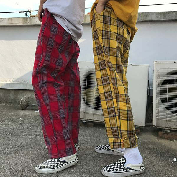 Y2K Fashion Plaid Check Pants - Retro 2000s Style for Trendy Looks