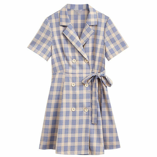 Y2K Fashion Plaid Dress - 2000s Style Aesthetic for Trendy Looks