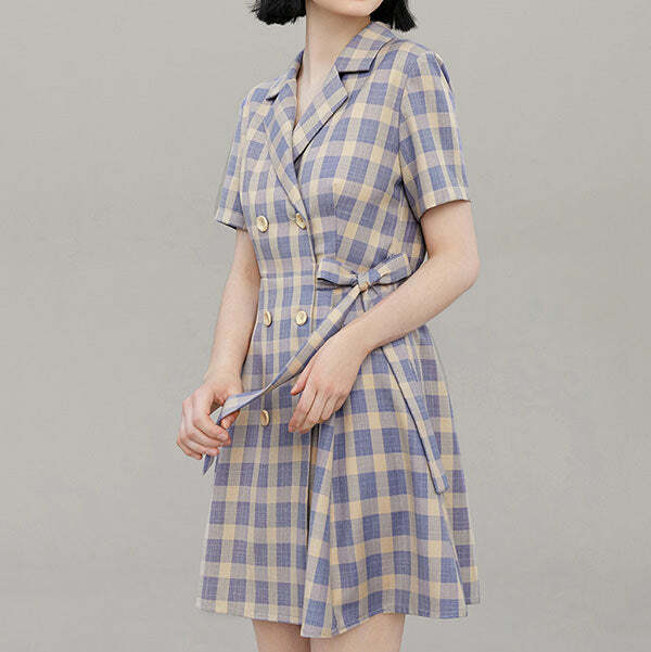 Y2K Fashion Plaid Dress - 2000s Style Aesthetic for Trendy Looks