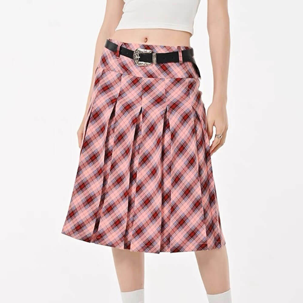 Y2K Fashion Plaid Kilt Skirt - Trendy 2000s Style for Modern Outfits