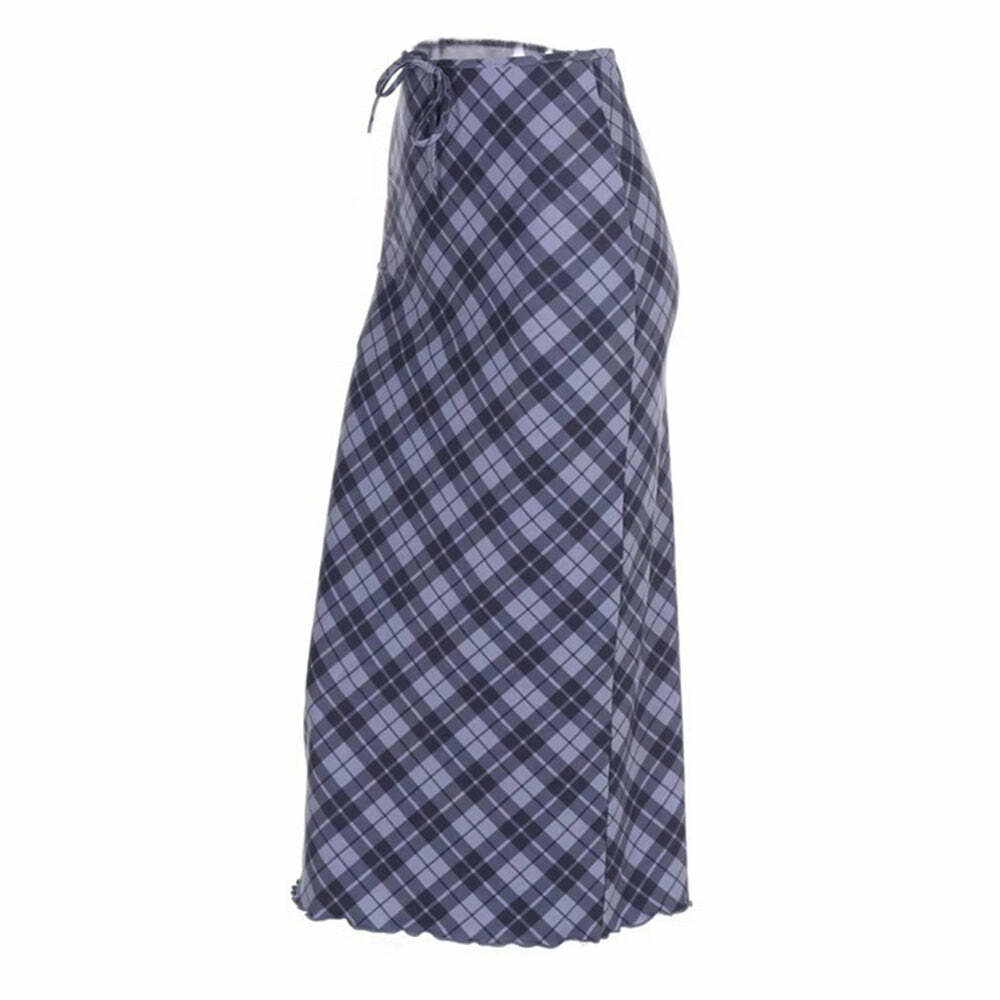 Y2K Fashion Plaid Maxi Skirt - Trendy 2000s Style for Effortless Looks