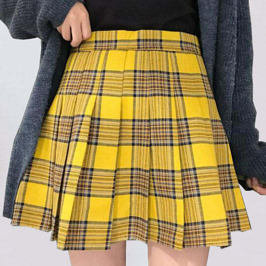 Y2K Fashion Pleated Prep Skirt - Trendy 2000s Style for Modern Looks