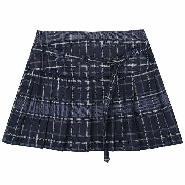 Y2K Fashion Preppy Aesthetic Plaid Skirt - 2000s Style Outfit