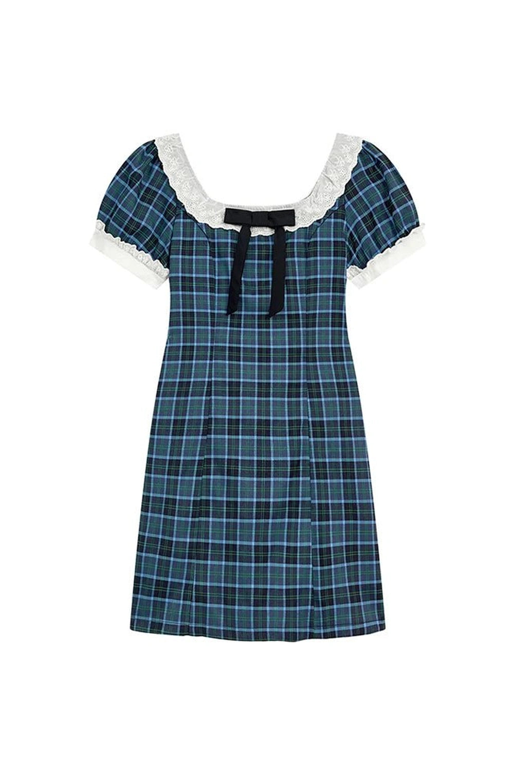 Y2K Fashion Preppy Plaid Bow-Tie Dress - 2000s Style Aesthetic Outfit