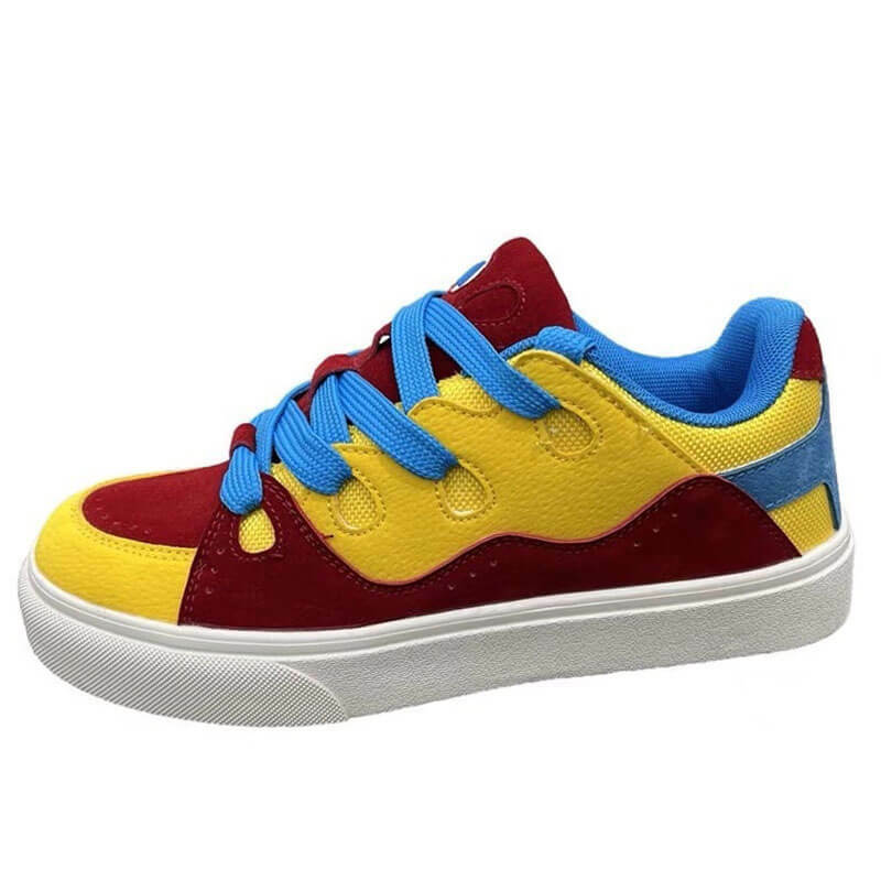 Y2K Fashion Primary Colors Skater Sneakers - Trendy 2000s Style Footwear