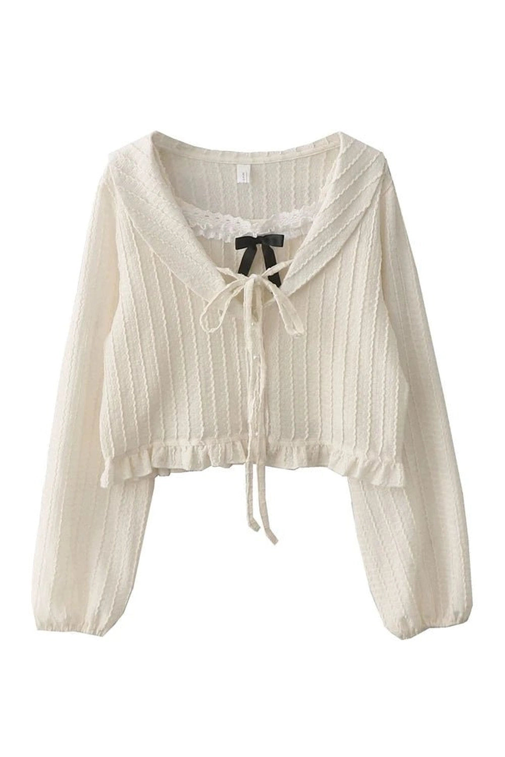 Y2K Fashion Ribbon Charm Cropped Blouse - Trendy 2000s Style Top