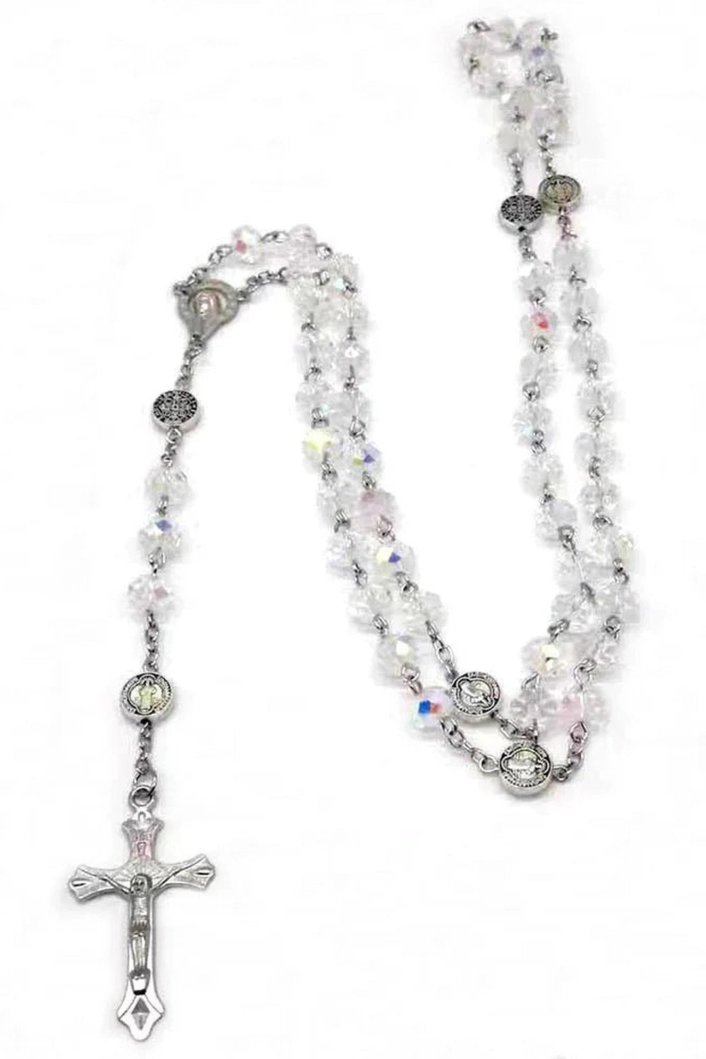 Y2K Fashion Rose Quartz Prayer Beads Necklace - 2000s Style Jewelry