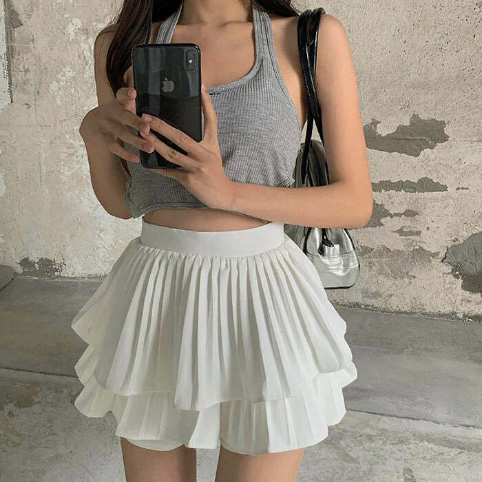 Y2K Fashion Ruffle Mini Skirt - Trendy 2000s Style for Effortless Looks