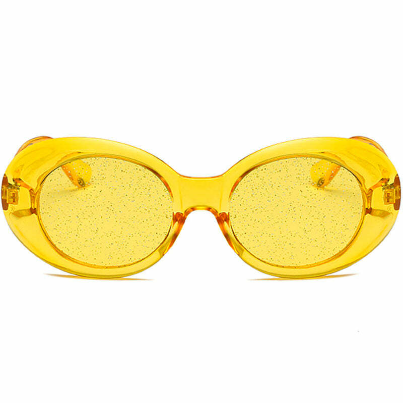 Y2K Fashion See Through Sparkle Sunglasses - Trendy 2000s Style Accessory