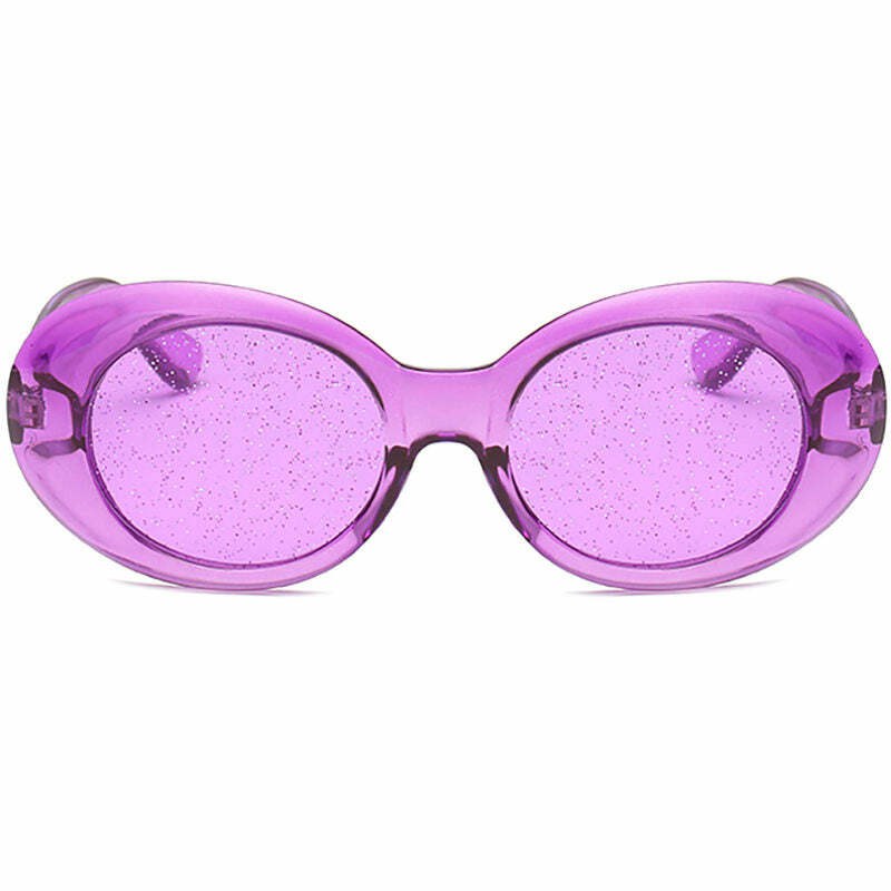 Y2K Fashion See Through Sparkle Sunglasses - Trendy 2000s Style Accessory