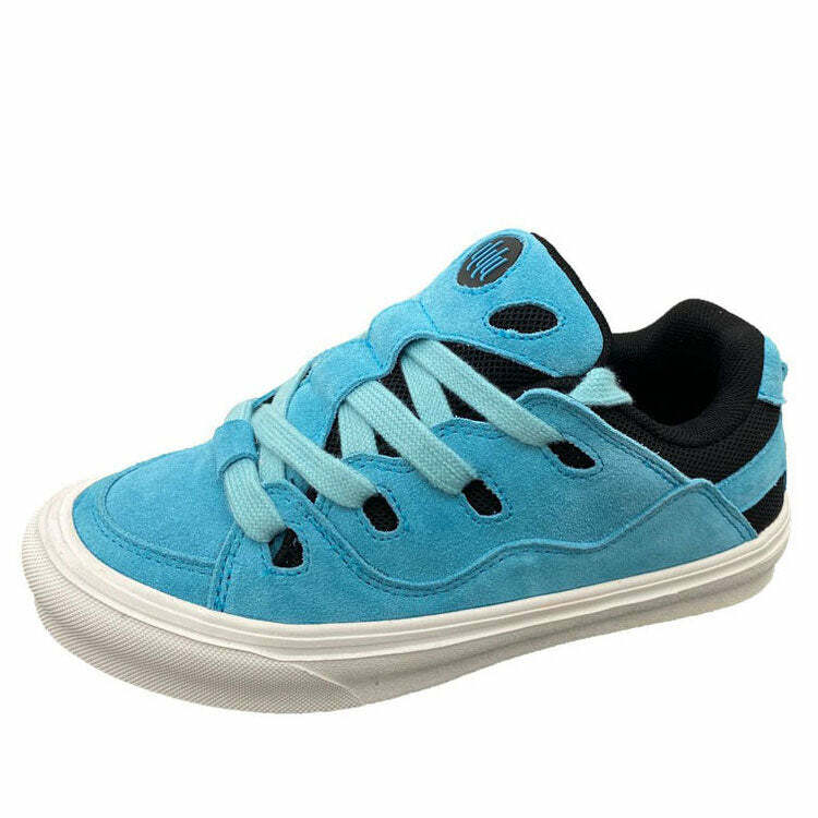 Y2K Fashion Skater Blue Sneakers - Trendy 2000s Style Footwear