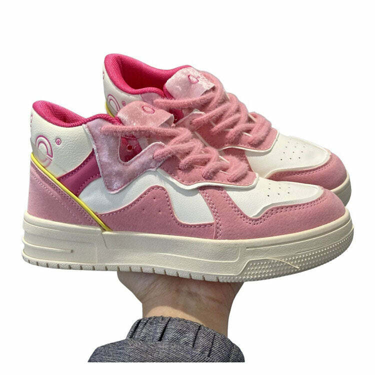 Y2K Fashion Skater Girl Sneakers - 2000s Aesthetic Style Shoes