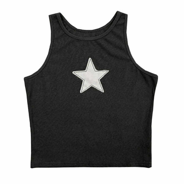 Y2K Fashion Skater Girl Star Tank Top - Trendy 2000s Style Outfit