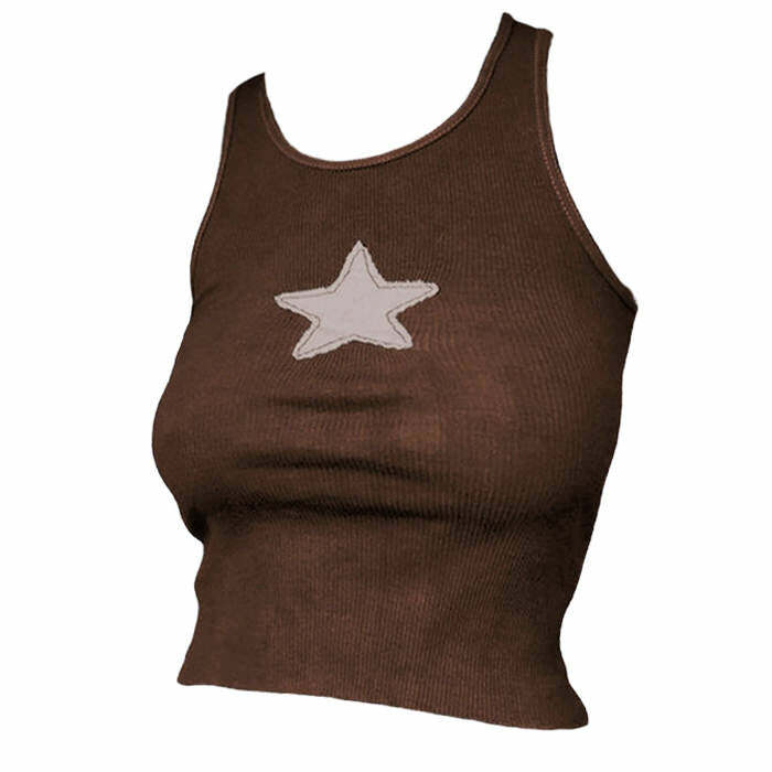 Y2K Fashion Skater Girl Star Tank Top - Trendy 2000s Style Outfit