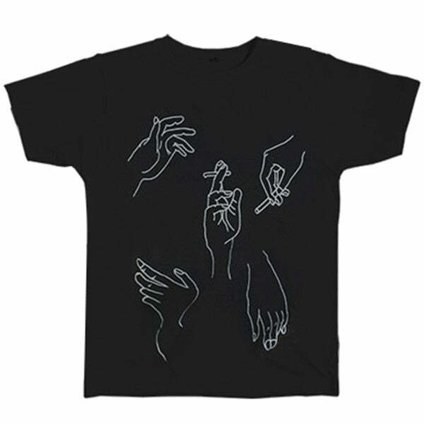 Y2K Fashion Smoking Hands T-Shirt - Trendy 2000s Style Tee