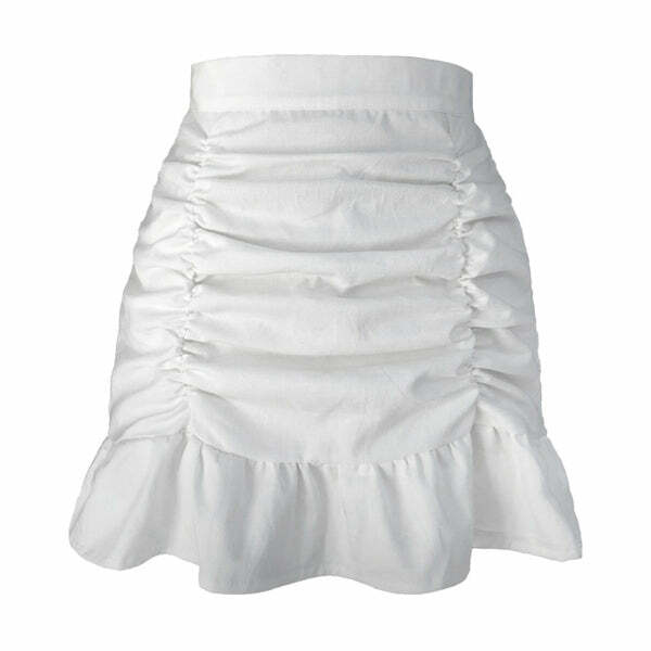 Y2K Fashion Soft Girl Ruffle Mini Skirt - Trendy 2000s Style Outfit