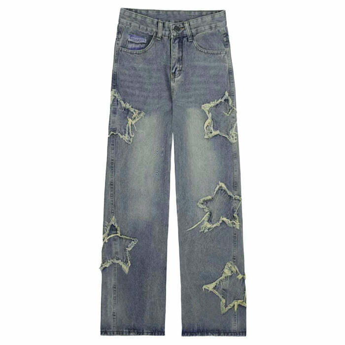 Y2K Fashion Star Baggy Jeans - Trendy 2000s Style for Effortless Looks