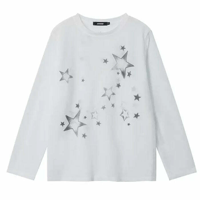 Y2K Fashion Star Girl Aesthetic Long Sleeve Top - 2000s Style Essential