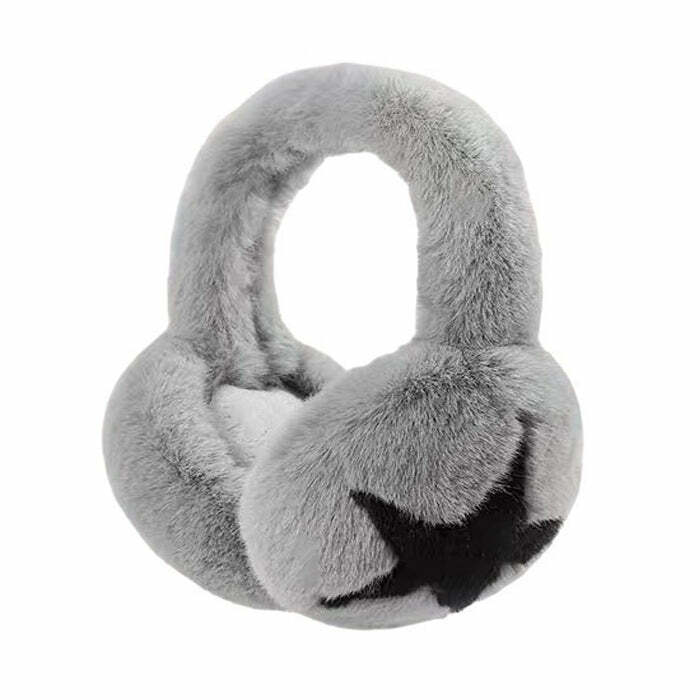 Y2K Fashion Star Girl Fluffy Earmuffs - Trendy 2000s Style Accessory