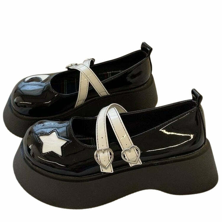 Y2K Fashion Star & Moon Platform Sandals - 2000s Style Footwear