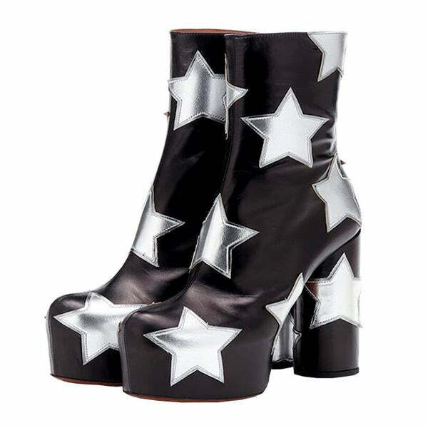 Y2K Fashion Star Platform Boots - Iconic 2000s Style Footwear