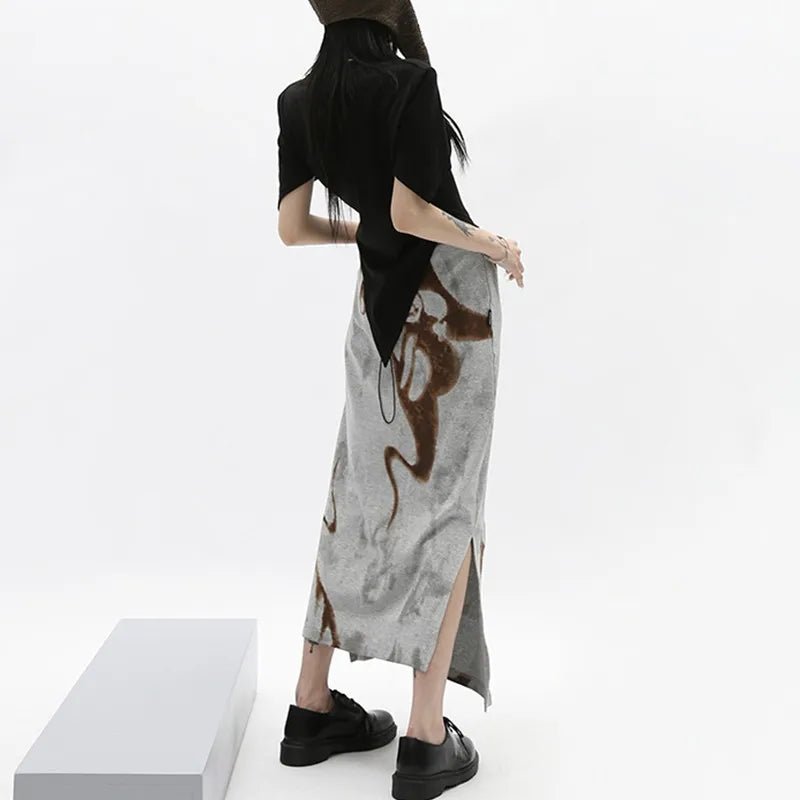 Y2K Fashion Storm Swirl Maxi Skirt - Trendy 2000s Style for Women