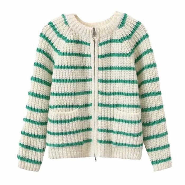 Y2K Fashion Striped Cardigan - Trendy 2000s Style for Effortless Looks