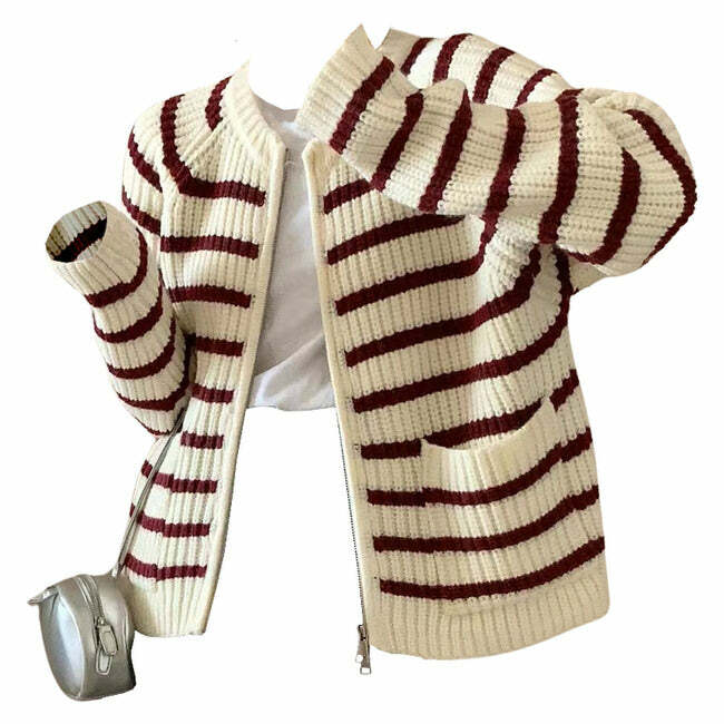 Y2K Fashion Striped Cardigan - Trendy 2000s Style for Effortless Looks