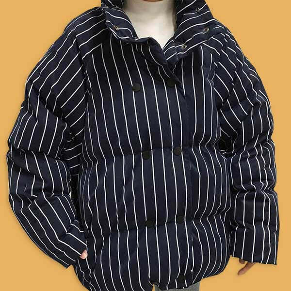 Y2K Fashion Striped Padded Jacket - Trendy 2000s Style Outerwear