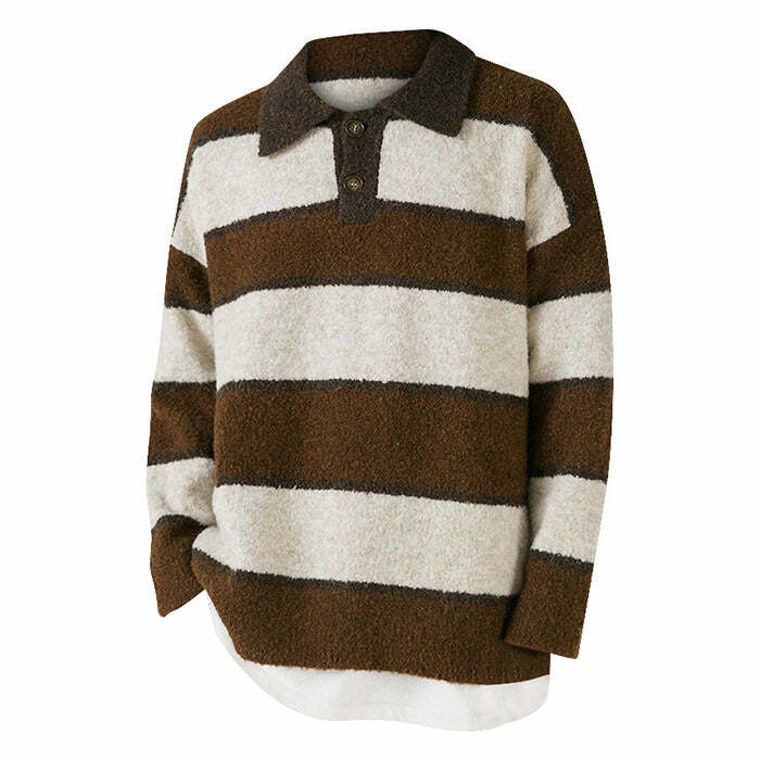 Y2K Fashion Striped Pullover - Trendy 2000s Style for Effortless Looks