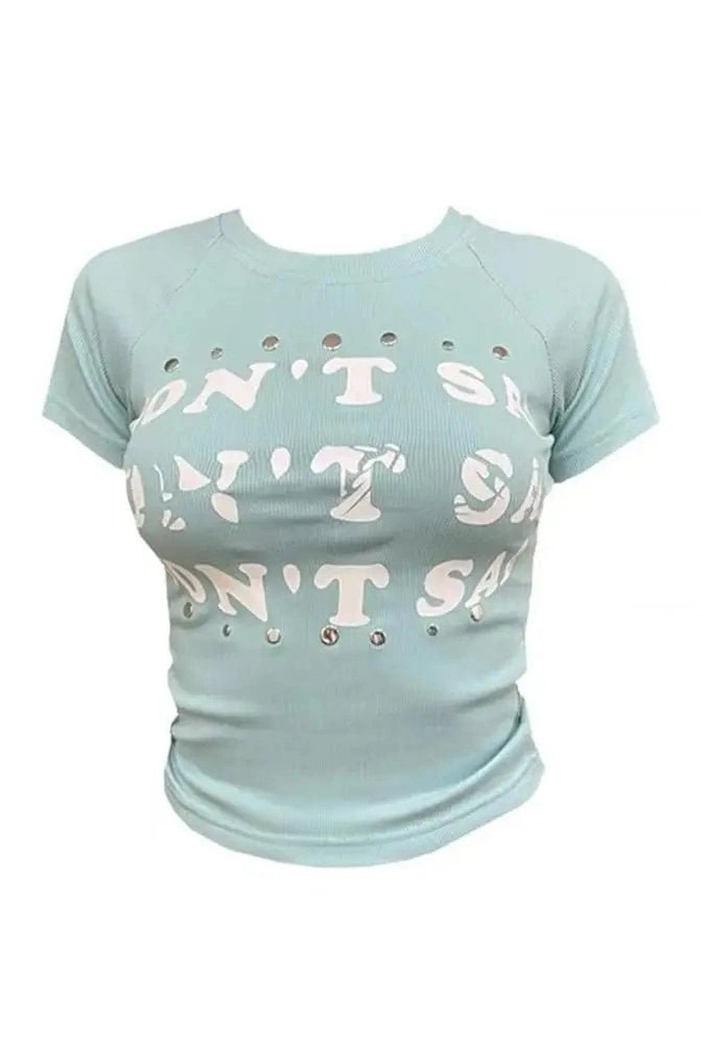 Y2K Fashion Studded Graphic Baby Top - Trendy 2000s Style Essential