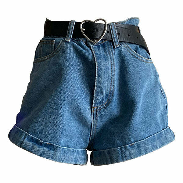 Y2K Fashion Sun & Moon Embroidered Shorts - Trendy 2000s Style