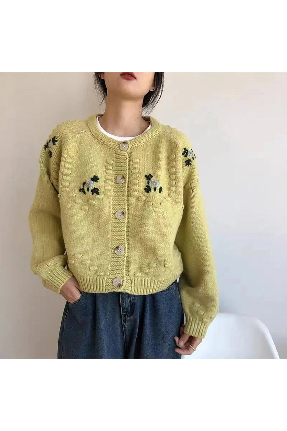 Y2K Fashion Sunlit Meadow Button-Up Cardigan - 2000s Style Essential