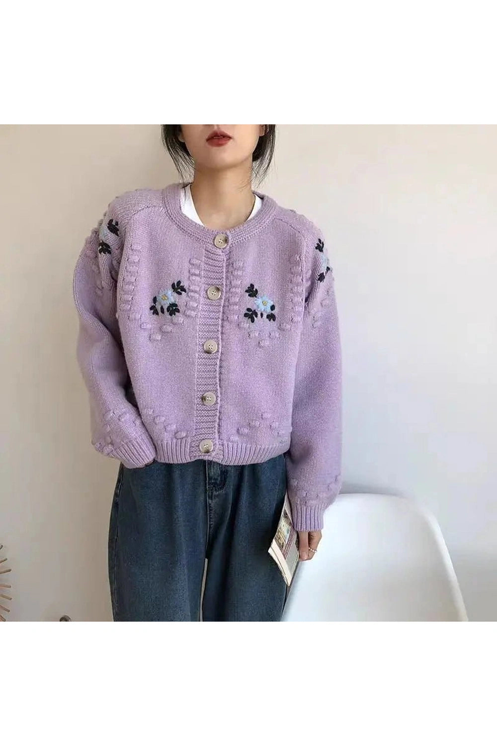 Y2K Fashion Sunlit Meadow Button-Up Cardigan - 2000s Style Essential