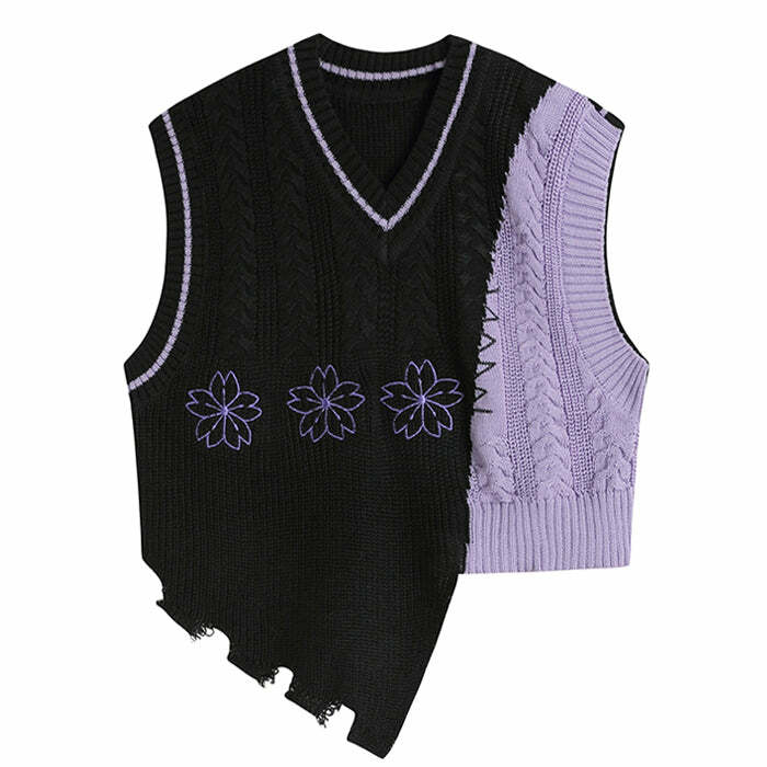 Y2K Fashion Teenage Drama Knit Vest - Trendy 2000s Style Top