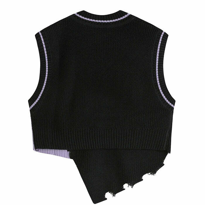 Y2K Fashion Teenage Drama Knit Vest - Trendy 2000s Style Top