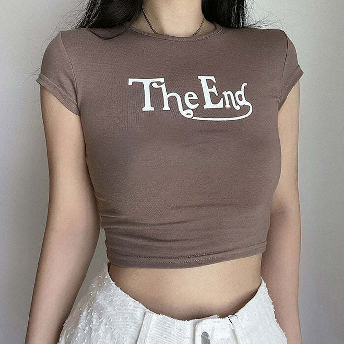 Y2K Fashion The End Crop Top - Trendy 2000s Style for Modern Looks