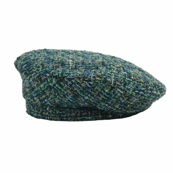 Y2K Fashion Tweed Beret - Vintage 2000s Style Accessory for Chic Looks