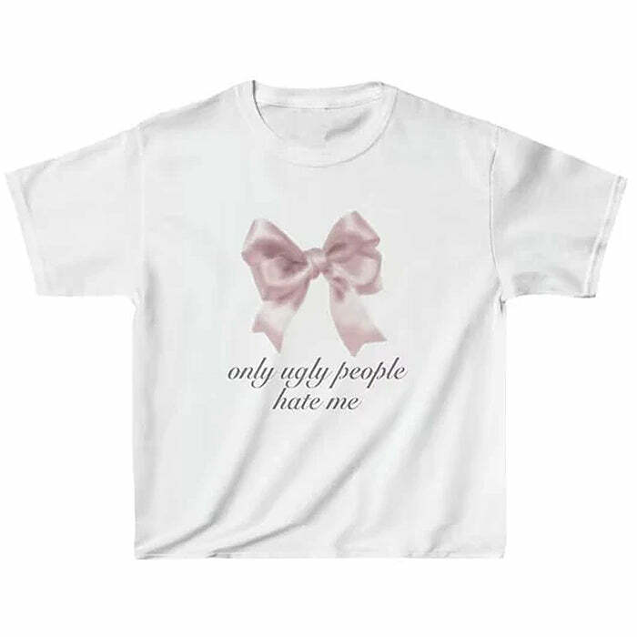 Y2K Fashion 'Ugly People Hate Me' Tee - Trendy 2000s Style Top